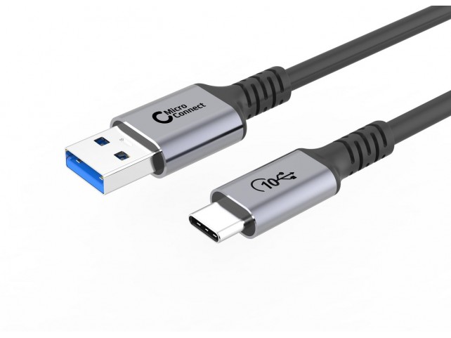 MicroConnect Premium USB-C to USB-A cable  1m, 10Gbps, 60W