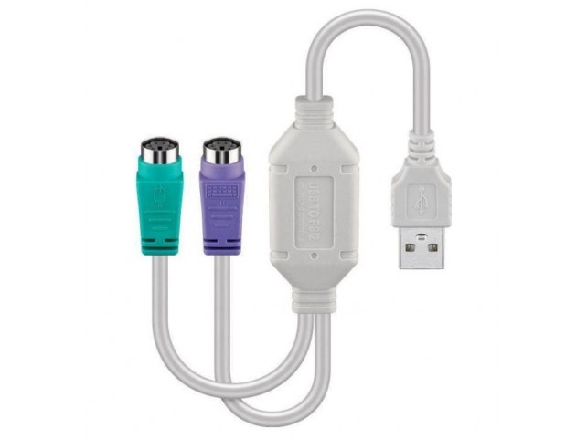 MicroConnect USB A - Converter 2x PS/2 0,3m  Support W2000, XP, Vista, MAC,