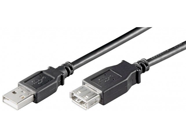 MicroConnect USB2.0 Extension A-A 0,5m M-F  Black, Hi-Speed cable