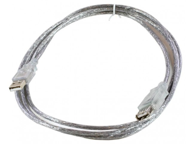 MicroConnect USB2.0  Extension A-A 1.8m M-F  Transparent