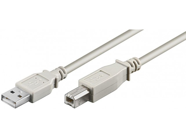 MicroConnect USB2.0 A-B 3m M-M  grey