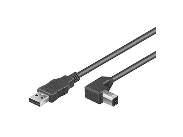 MicroConnect USB2.0 A-B 3m M-M  Angled