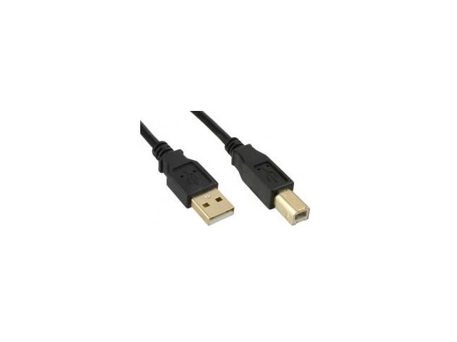 MicroConnect USB2.0 A-B 3m M-M Goldplated  Black