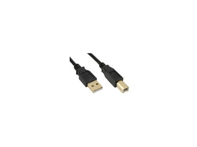 MicroConnect USB2.0 A-B 5m M-M Goldplated  Black