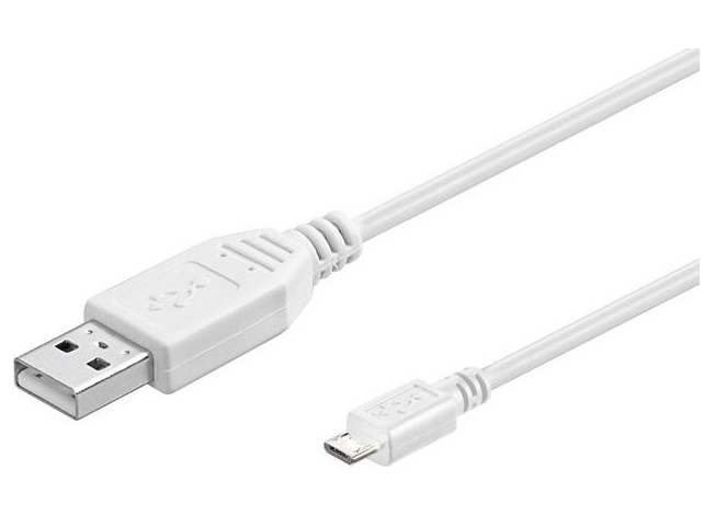 MicroConnect USB A to USB Micro B, Version  2.0, White, 0.3m USB2.0 A -