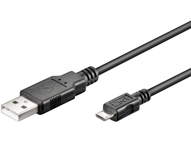 MicroConnect USB A to USB Micro B cable,  Version 2.0, Black, 0.6m