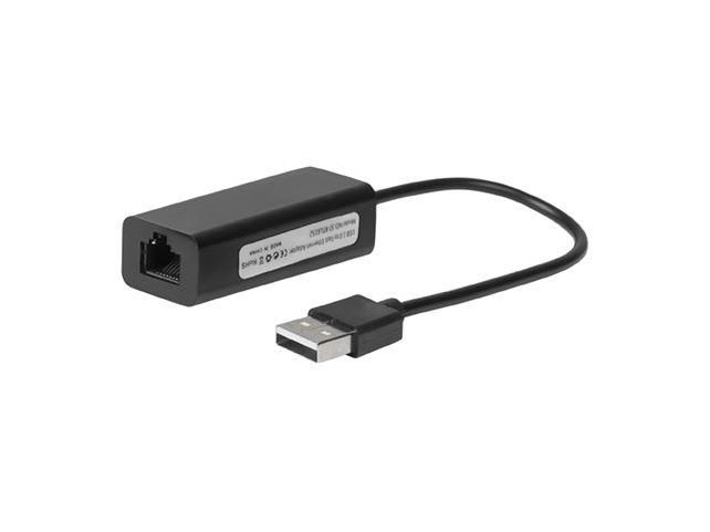 MicroConnect USB2.0 to Ethernet, Black  Plug and play.