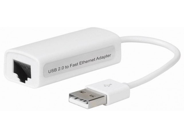 MicroConnect USB2.0 to Ethernet, White  It supports, Win 7, Vista,