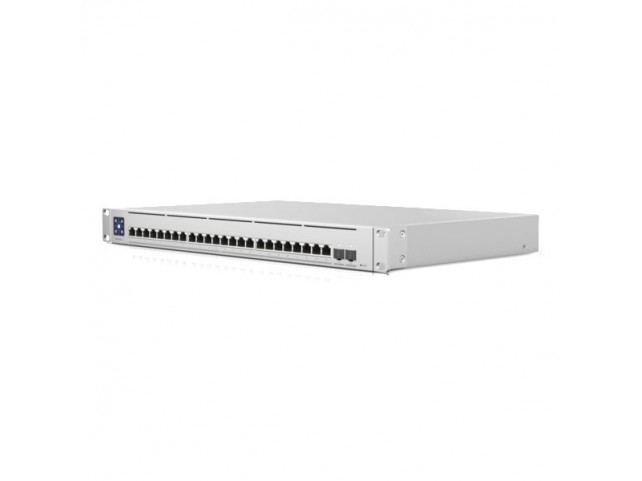 Ubiquiti Managed Layer 3 switch with  (24) 10G RJ45 ports, and (2)