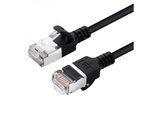 MicroConnect CAT6A U-FTP Slim, LSZH, 7.5m  Network Cable, Black