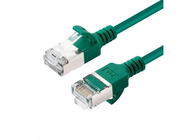 MicroConnect CAT6A U-FTP Slim, LSZH, 10m  Network Cable, Green