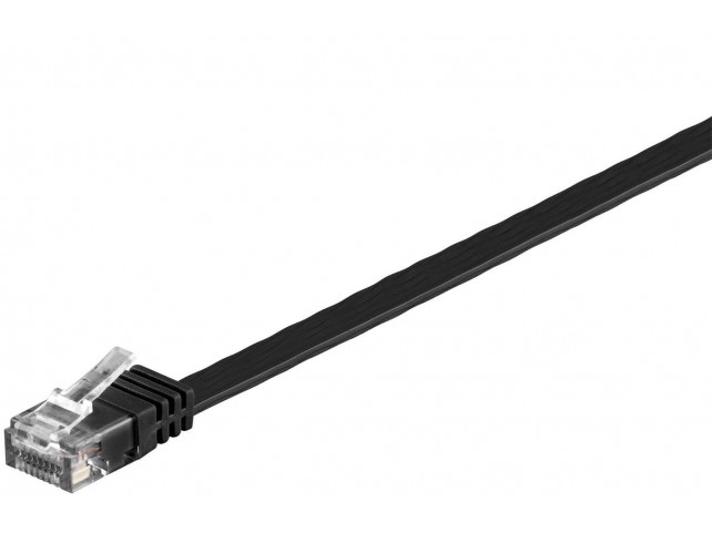 MicroConnect U/UTP CAT6 0.25M Black Flat  Unshielded Network Cable,