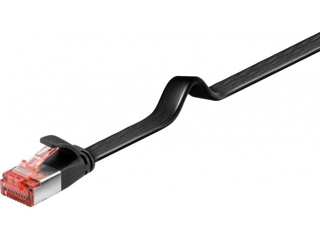 MicroConnect U/UTP CAT6 0.50M Black  Flat  Unshielded Network Cable,