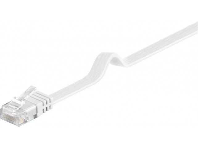 MicroConnect U/UTP CAT6 3M White Flat  Unshielded Network Cable,