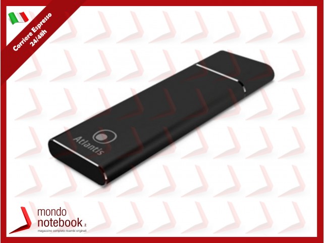 BOX ESTERNO ATLANTIS A06-M2-NVME-01 USB 3.1 tipo C per SSD di tipo M2.NVME dim: 80,60,42,30mm In alluminio Nero
