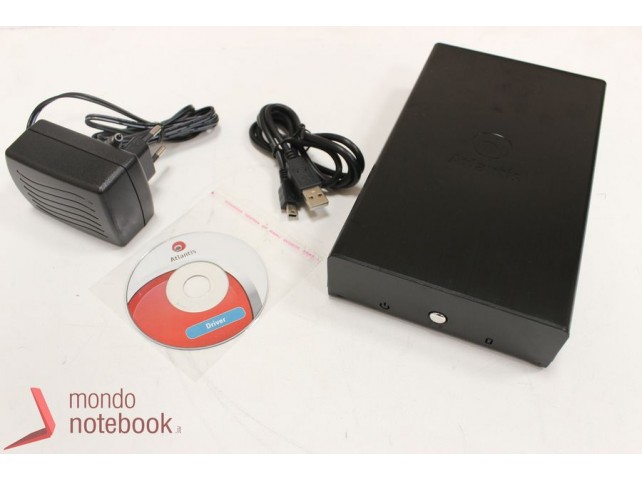 Box Esterno ATLANTIS USB 3.0 x Storage 3,5 Alluminio HDD sata II + tasto e software per Buckup rapido. (NERO SATINATO)