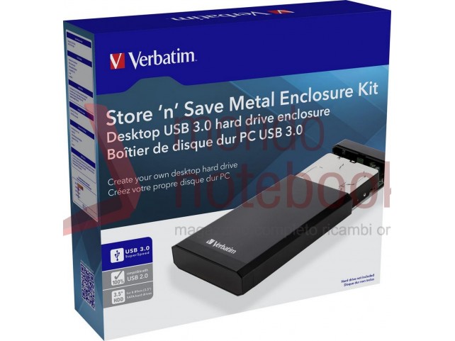 Box Esterno VERBATIM USB 3.0 Superspeed 3,5 compatibile USB 2.0 (Nero)