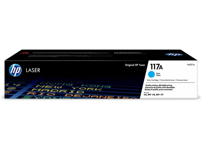 HP 117A Cyan Laser Toner Cartrdg.  117A, 700 pages, Cyan, 1 pc(s)