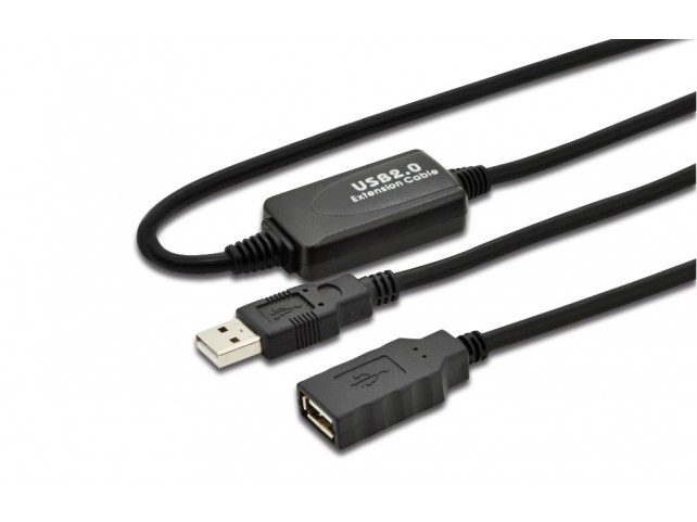MicroConnect Active USB 2.0 ext. cable, 5m  5m, with integrated booster