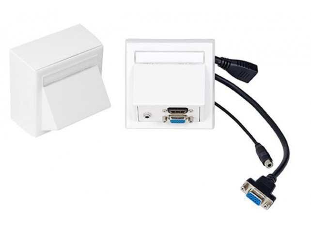 Vivolink Wall box VGA, HDMI + 3,5mm  aud inc Thorsmann wall box .