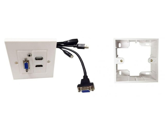 Vivolink Wall Box HDMi + USB + VGA  .