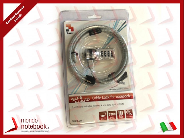 Cable Lock Antifurto per Notebooks TRUST Cavo di Sicurezza