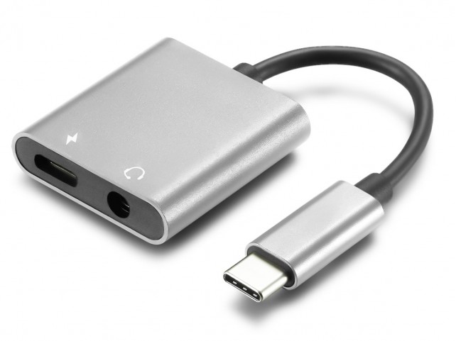 Adattatore USB-C a Jack Cuffie 3.5 mm 2-in-1 AUX con Ricarica Rapida