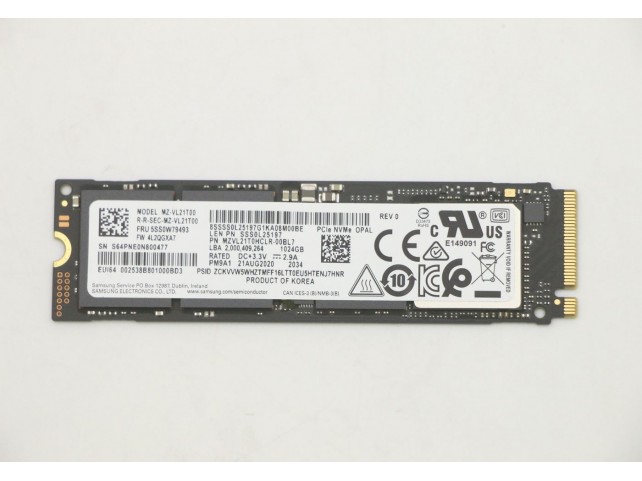 Lenovo SSD M.2 2280 PCIe NVMe 1TB  OPAL 2.0 FRU SSD M.2 2280