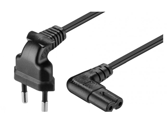 MicroConnect Power Cord Notebook 3m Black  Euro plug to Euro-8- jack 90ø