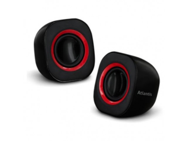 CASSE ATLANTIS P003-C03-B SoundPower 410 Set di mini-casse stero amplificate per computer e portatile, Nero Lucido