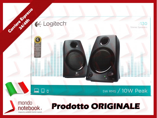 CASSE SPEAKER LOGITECH "Logitech Z130" 2.0 5W RMS - 1 Ingresso - COMPATIBILITÀ APPLE 980-000418