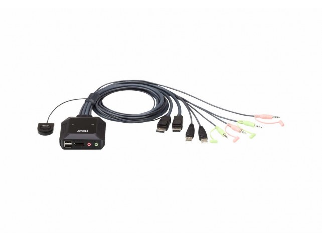 CS22DP 2-Port Cable KVM Switch  USB and DisplayPort with