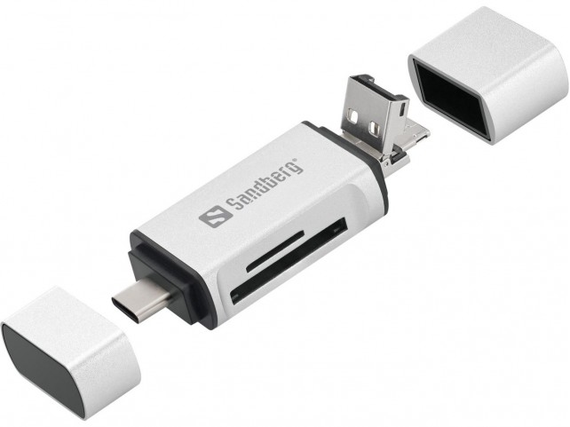 Sandberg Card Reader USB-C+USB+MicroUSB  Card Reader