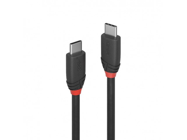 Lindy 0.5m USB 3.2  Type C to C  Cable, 20Gbps, Black Line