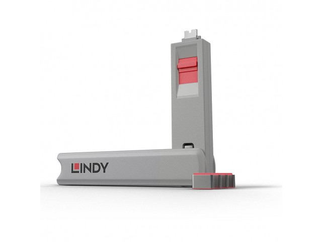 Lindy USB Port Blocker - Packx4 Pink  Type C Port Blocker w/Key