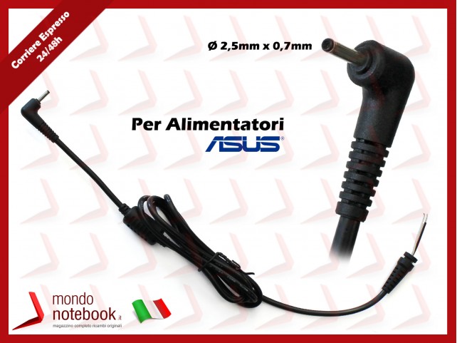 Cavo Alimentazione con Connettore per Alimentatore ASUS DC Power Jack da 2,5x0,7mm (1,2mt)