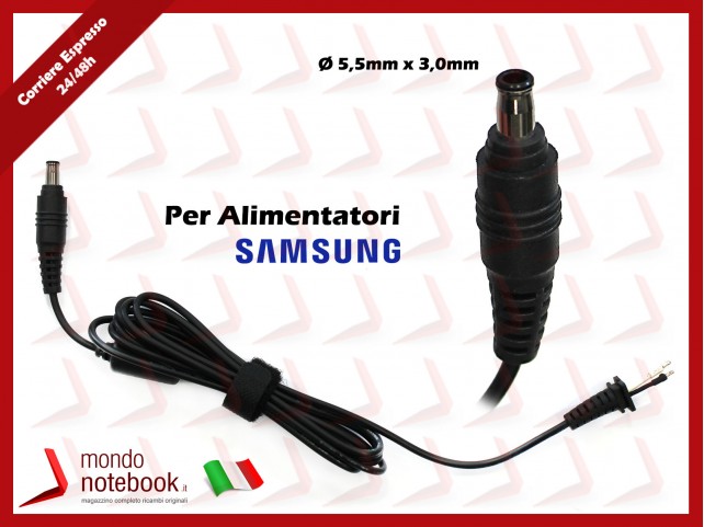 Cavo Alimentazione con Connettore per Alimentatore SAMSUNG DC Power Jack da 5,5x3,0mm (1,2mt)