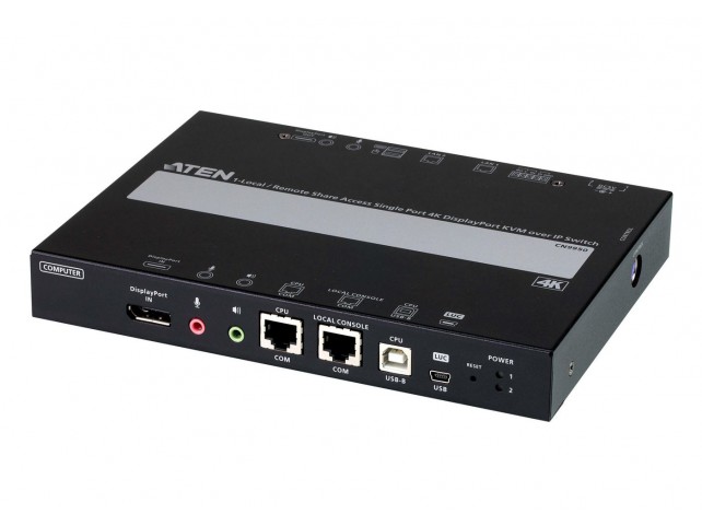 Aten 1-Port 4K DisplayPort KVM  over IP Switch with Local or