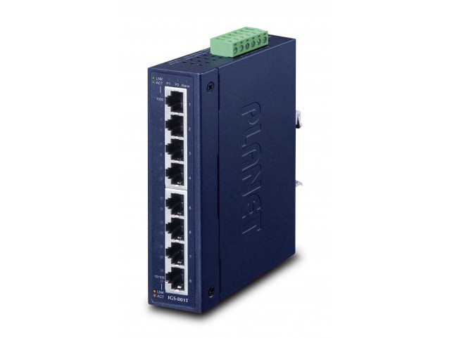 IP30 Slim type 8-P Industrial  Gigabit Ethernet Switch (-40