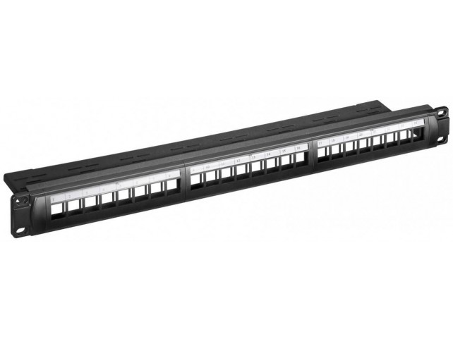 MicroConnect CAT6 24 port 19" Patch Panel,  Unshielded, 8P8C, LSA,  Black