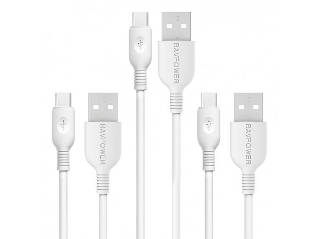 Cavo Dati USB a MICRO USB B 5P RAVPower 180cm (Bianco)