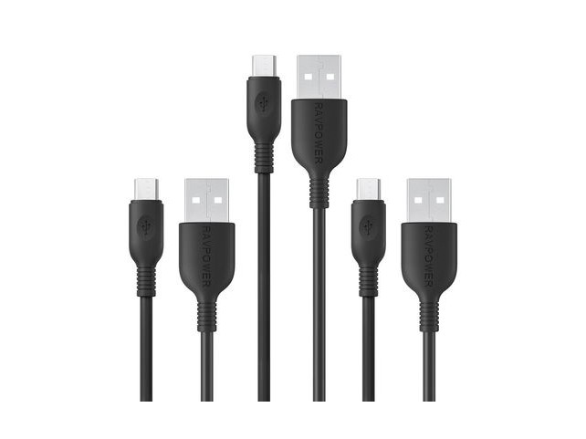 Cavo Dati USB a MICRO USB B 5P RAVPower 180cm (Nero)