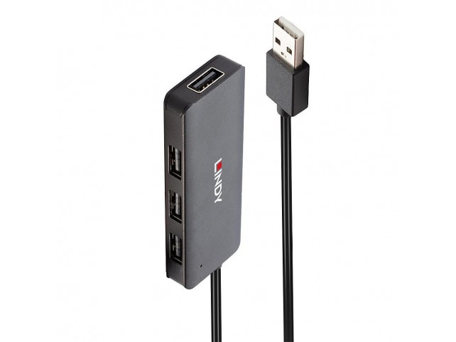 Lindy 4 x USB 2.0, 480 MBit  Black  