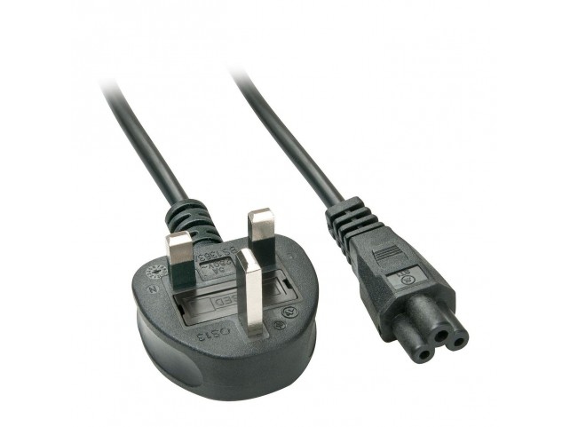 Lindy 2m UK 3 Pin to C5 Mains  Cable, lead free