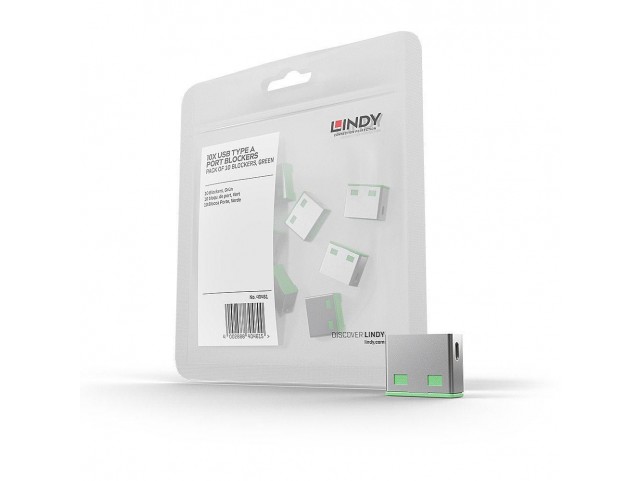 Lindy USB Port Blocker Green 10pcs  No key