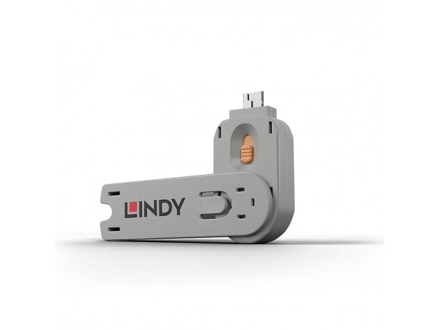 Lindy Usb Type A Port Blocker Key,  Orange