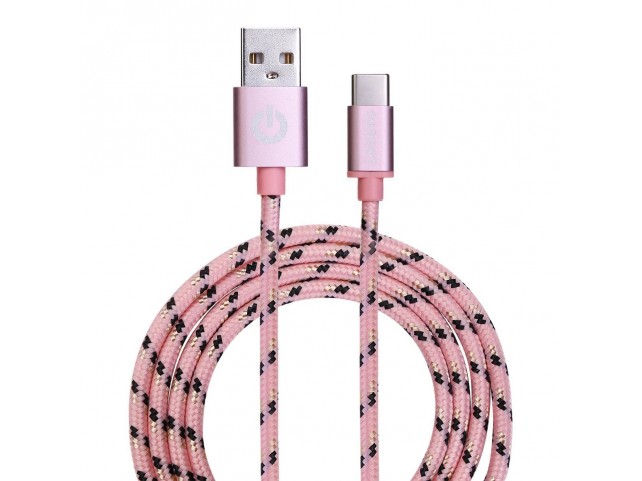 Garbot Garbot Grab&Go 1m Braided  Type-C Cable Pink