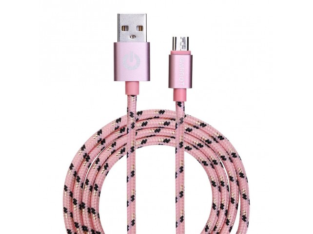 Garbot Garbot Grab&Go 1m Braided  Micro-USB Cable Pink