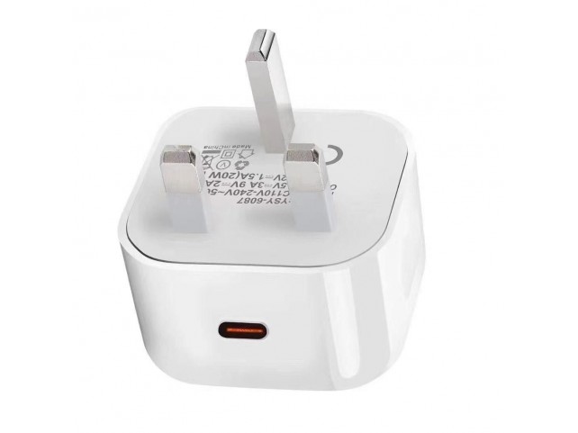 eSTUFF Home Charger UK PD 20W  1 x USB-C Input: 230V UK