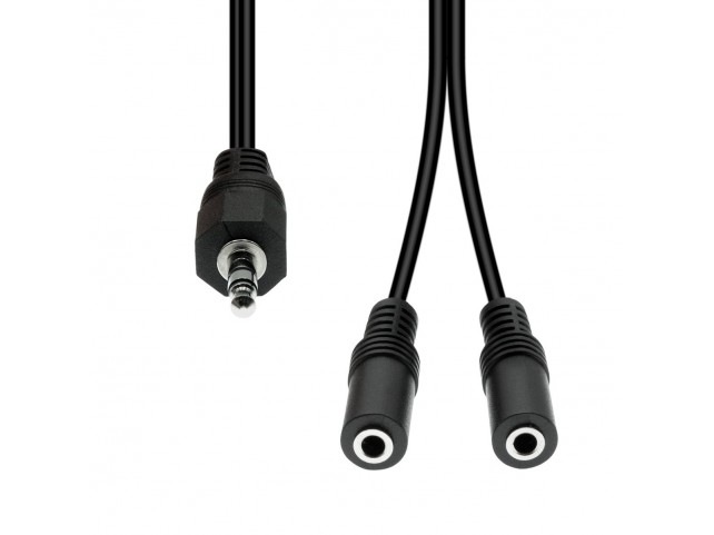 ProXtend 3-Pin Splitter Cable M-F  Black 20cm